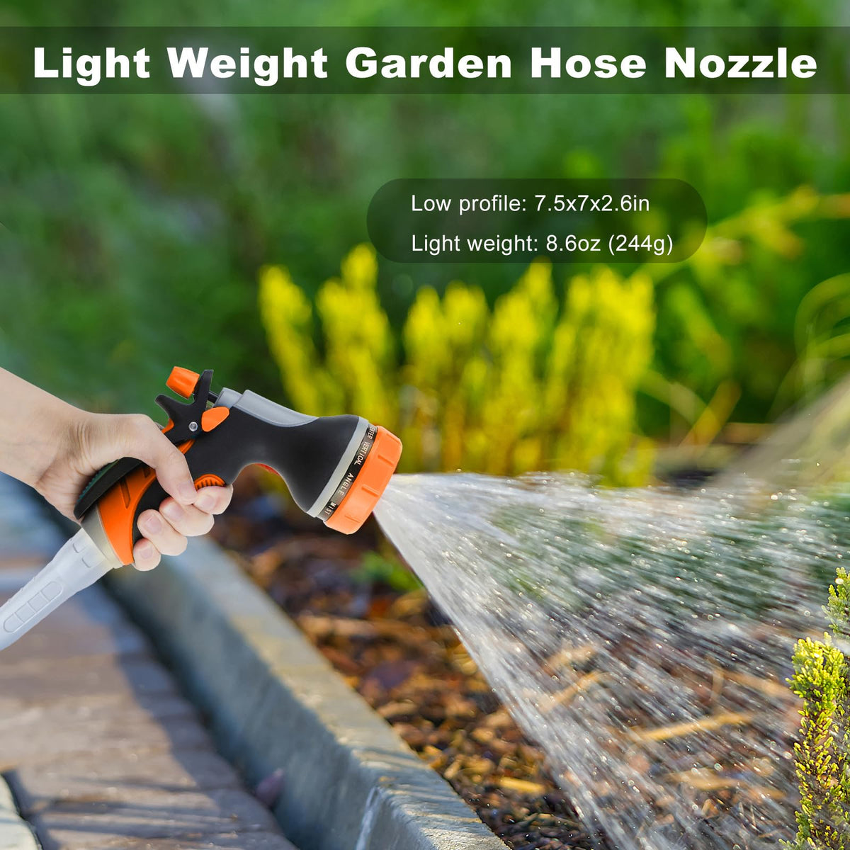 Fire Frog easy-operation nozzle saves time with intuitive dial settings.