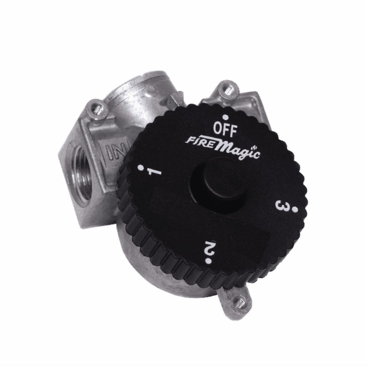 Fire Magic 3090 gas valve connection enables safe grill setup.