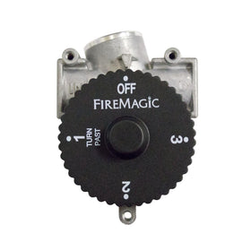 Fire Magic 3090 timer dial readout for simple three-hour control.