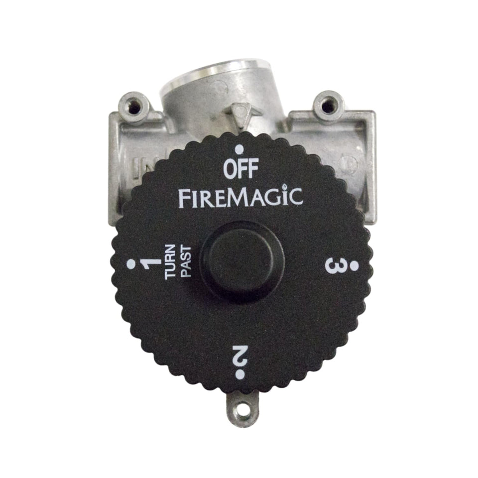 Fire Magic 3090 timer dial readout for simple three-hour control.