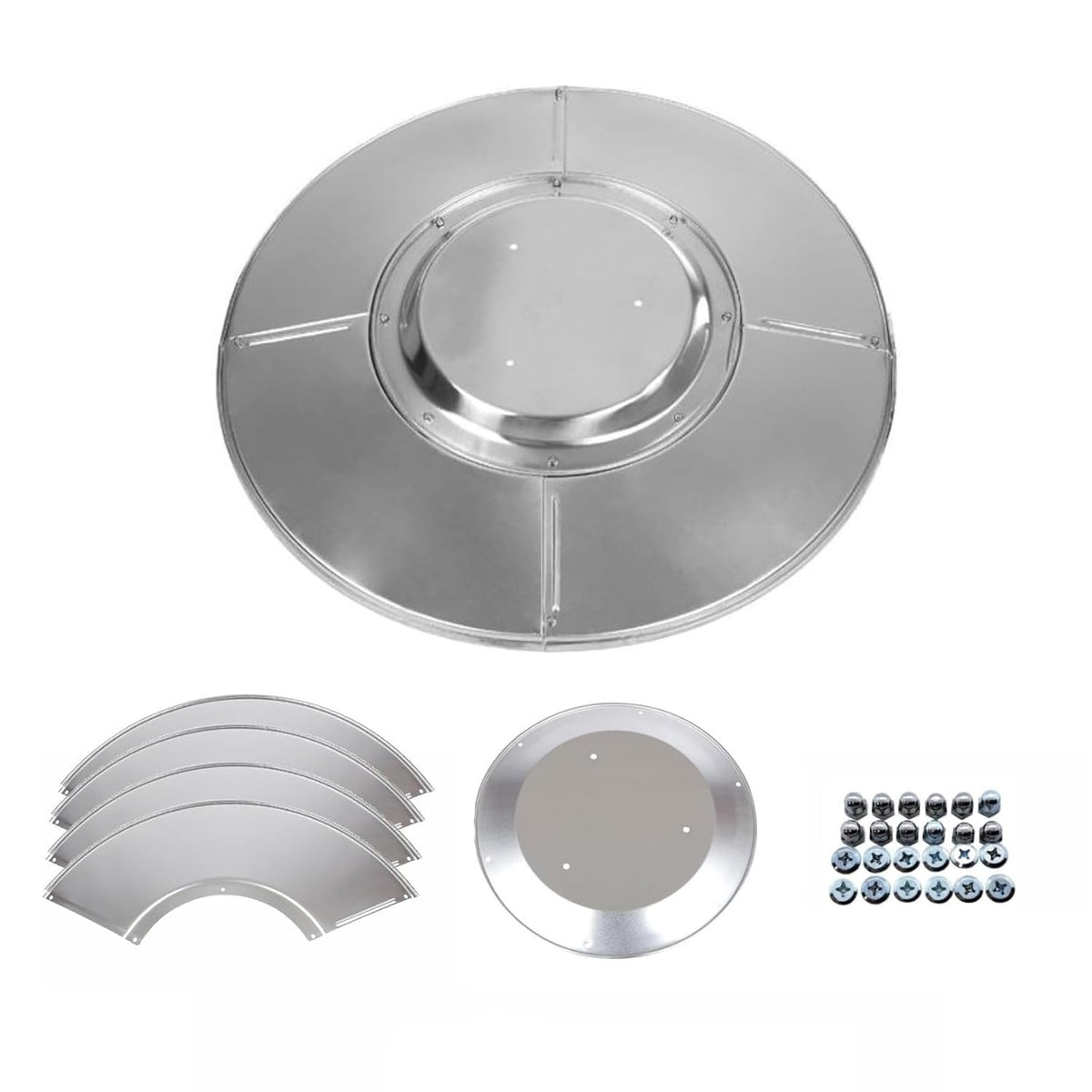 Fire Sense 61956 round reflector shield front view enhances heat coverage.