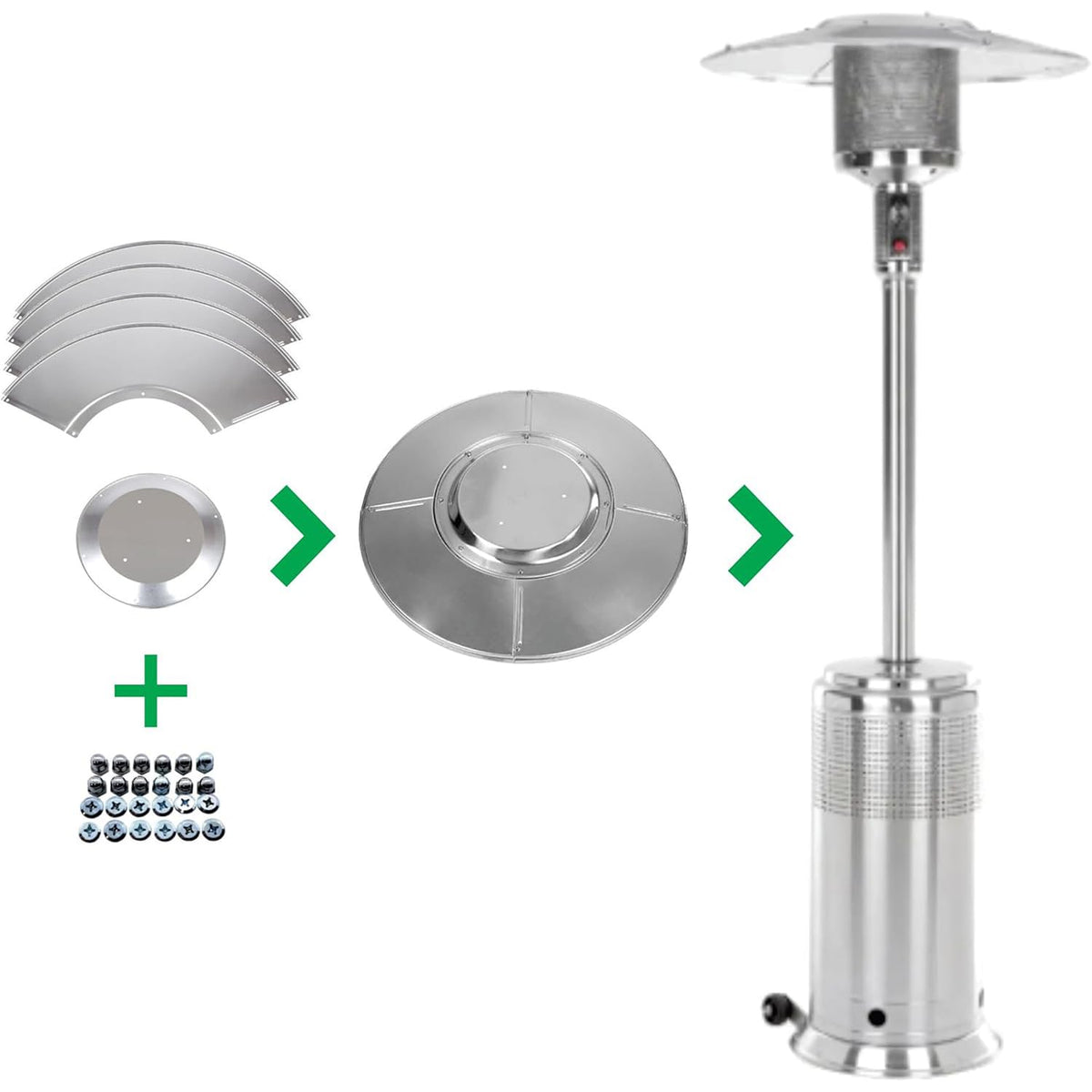 Fire Sense 61956 round reflector shield top mounting holes for installation.