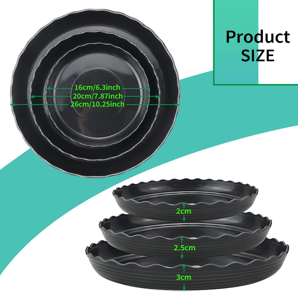 Fireboomoon 8-inch wave saucer guards larger pots against runoff and spills.