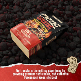 FireForge Cooking charcoal used in a smoker for versatile outdoor smoking.