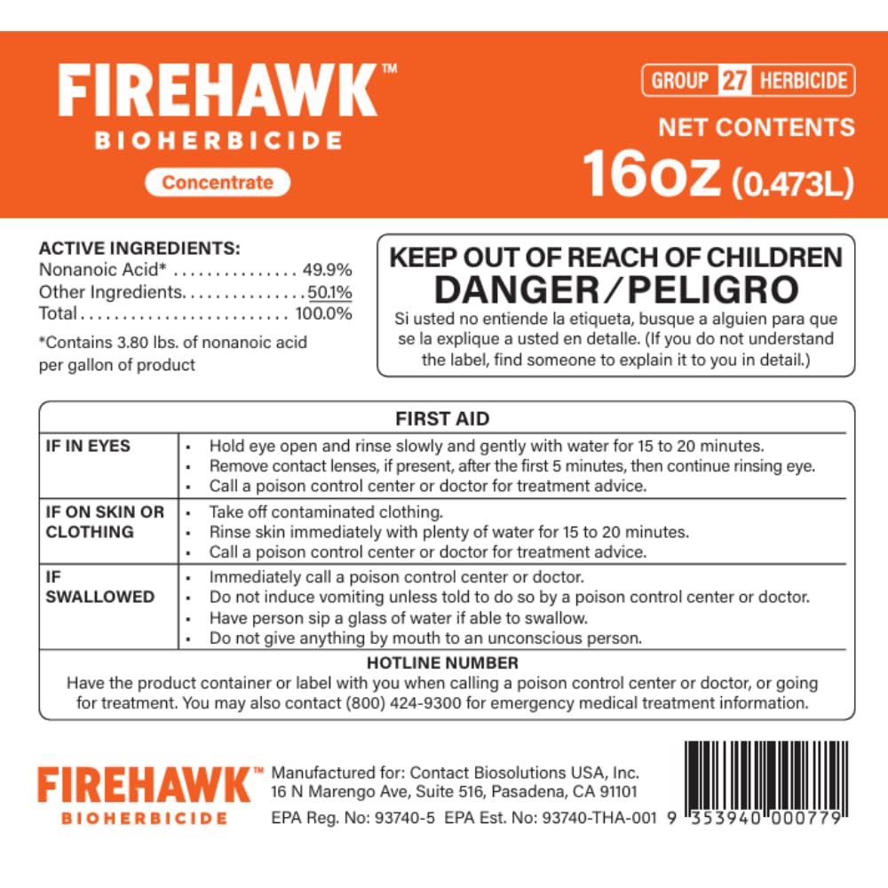 Driveway weed burn with FireHawk visible on concrete