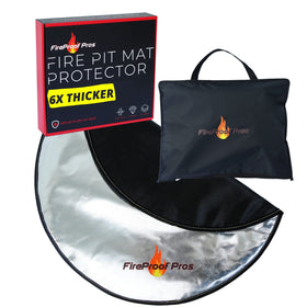 FireProof Pros 40-inch round fire pit mat, front view, showing thickness and size.