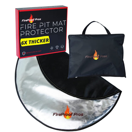 FireProof Pros 40-inch round fire pit mat, front view, showing thickness and size.