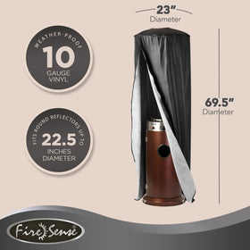Fire Sense heavy-duty vinyl fabric resists weather while maintaining shape.