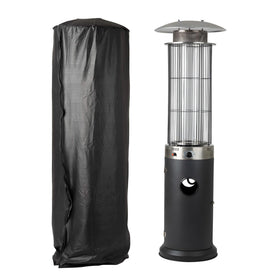 Fire Sense outdoor cover on a spiral flame heater protects from rain and dust.