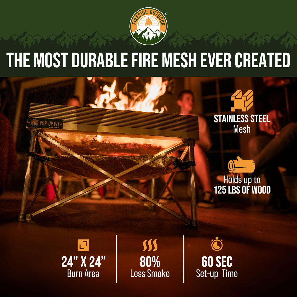Fireside Outdoor 24in pit exact fit detail for seamless replacement.