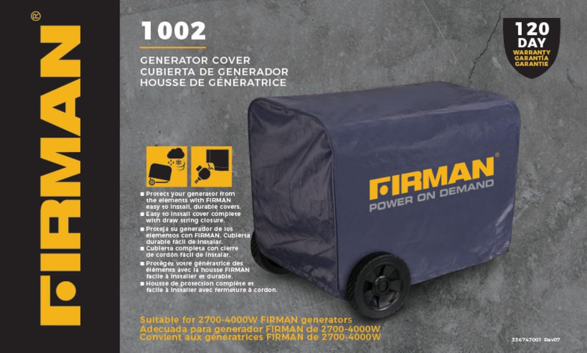 Firman 1002 cover's heavy-duty durability guards against cracking and fading