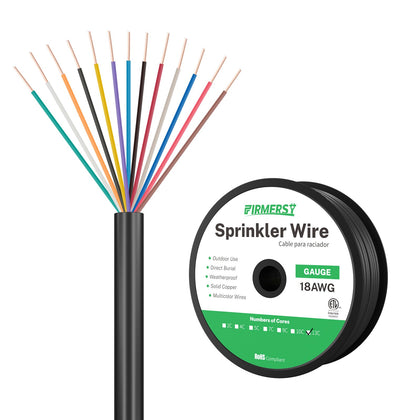 FIRMERST sprinkler wire coil for 100 ft with solid copper core, durable for direct burial.