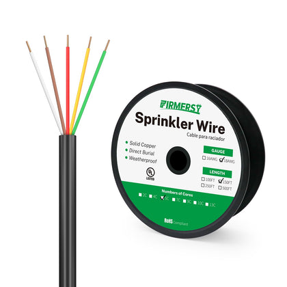 FIRMERST 18/5 sprinkler wire 150ft coil ready for valve control and easy routing