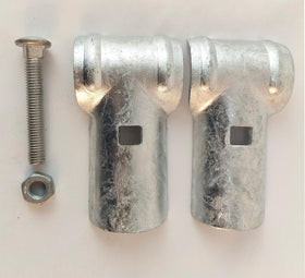 Firofend fence connection shows pipe-to-pipe link between sections.