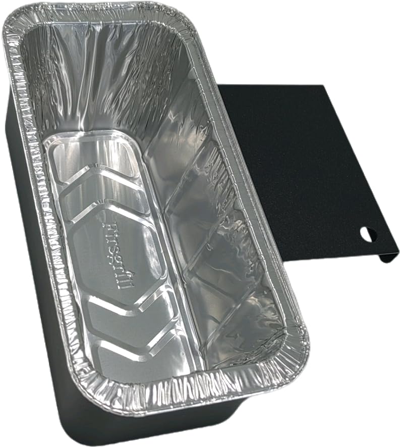 Firsgrill 28-inch foil tray catches drips, reduces mess during grilling.