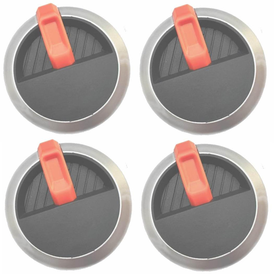 Firsgrill knob set on a Blackstone griddle with silver finish for precise temperature control.