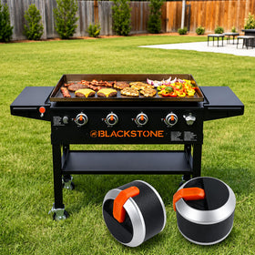 Firsgrill microfiber cleaning pad at work removing grease between uses without scratching grates.