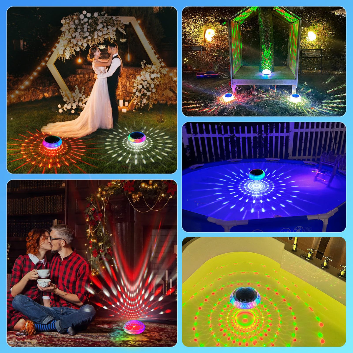 FirstE Solar Floating Pool Lights bottom lights add glow beneath the surface