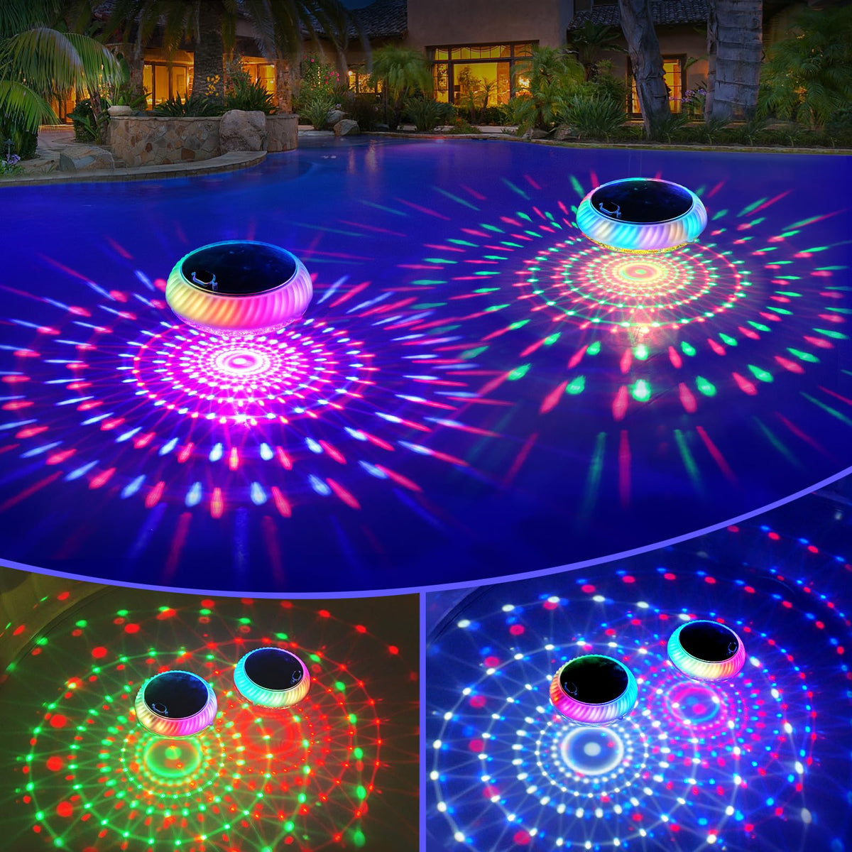 FirstE Solar Floating Pool Lights top lights brighten water for evening ambience