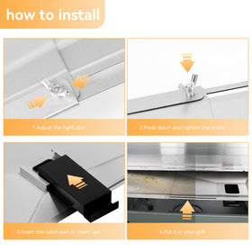 FIRXZYMZ compatible grease tray adjusts for 3/4/5-burner grills.