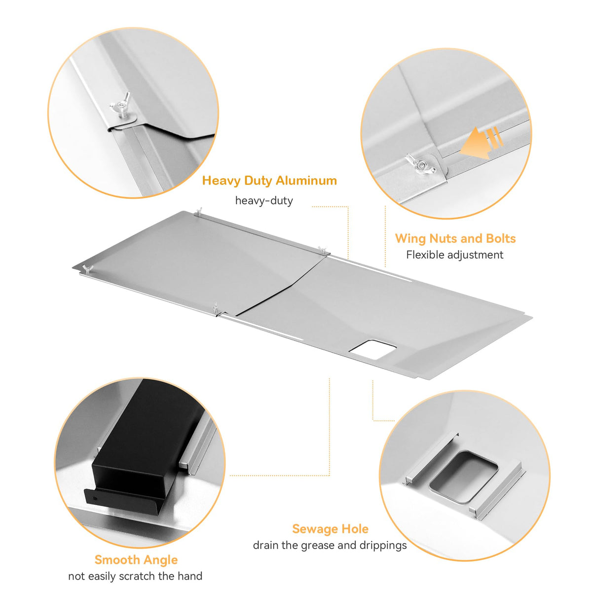 FIRXZYMZ porcelain-enameled catch pan protects surfaces and lasts under heat.