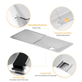 FIRXZYMZ porcelain-enameled catch pan protects surfaces and lasts under heat.