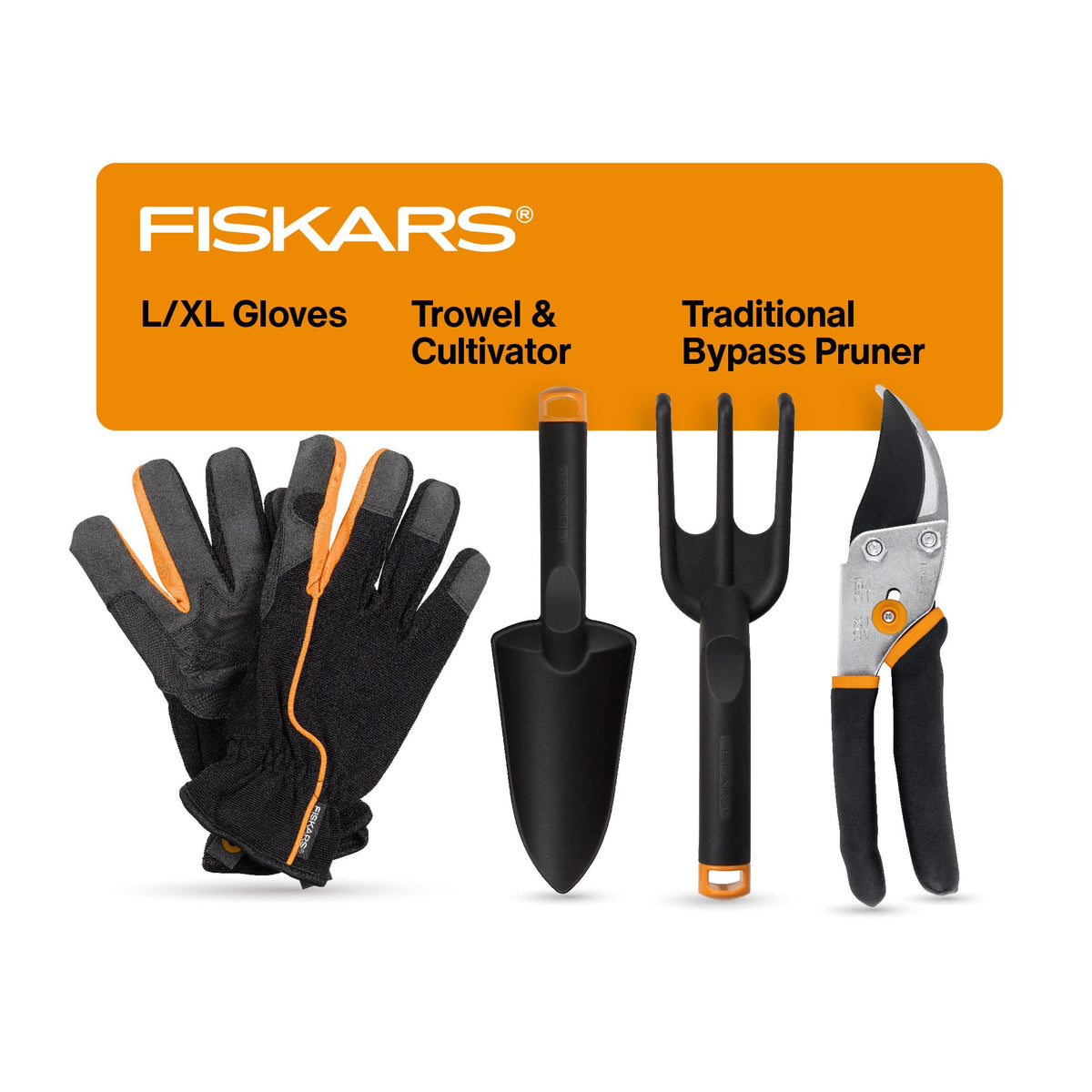 Fiskars bypass pruner with precision-ground blade for clean indoor plant pruning.