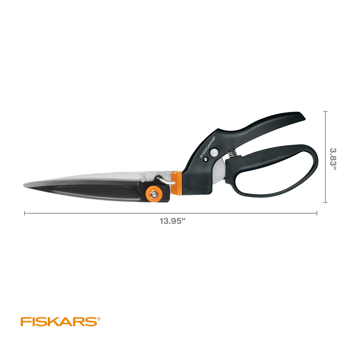 Fiskars grass shears with spring-action handle reduce hand fatigue during long edging tasks.