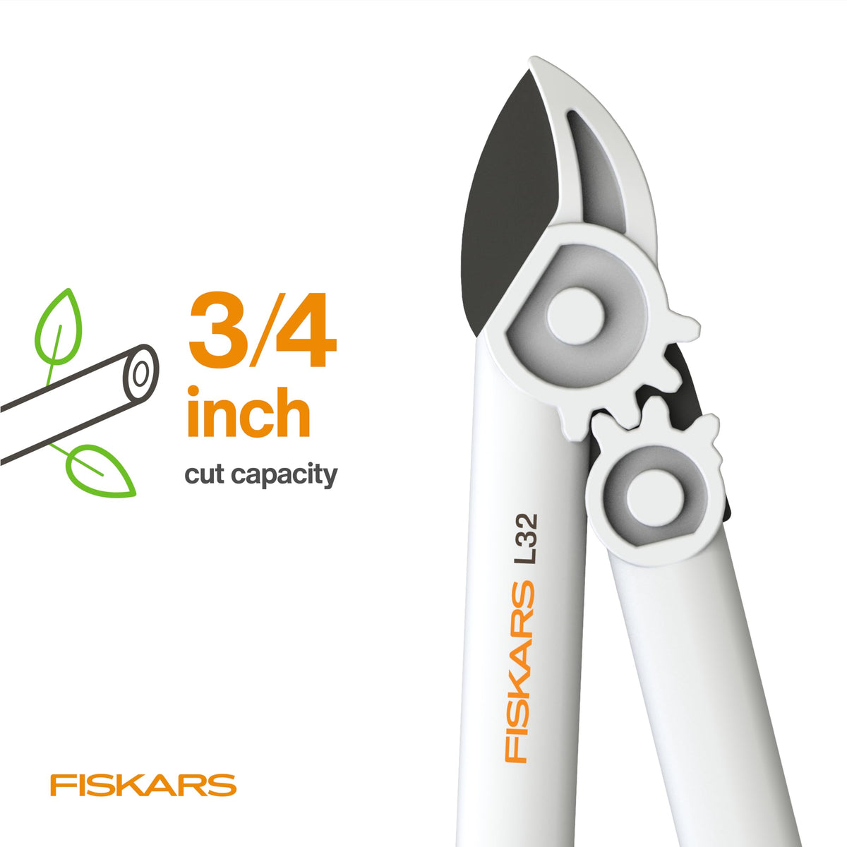 Durable hardened steel blade on Fiskars PowerGear Lopper stays sharp longer.