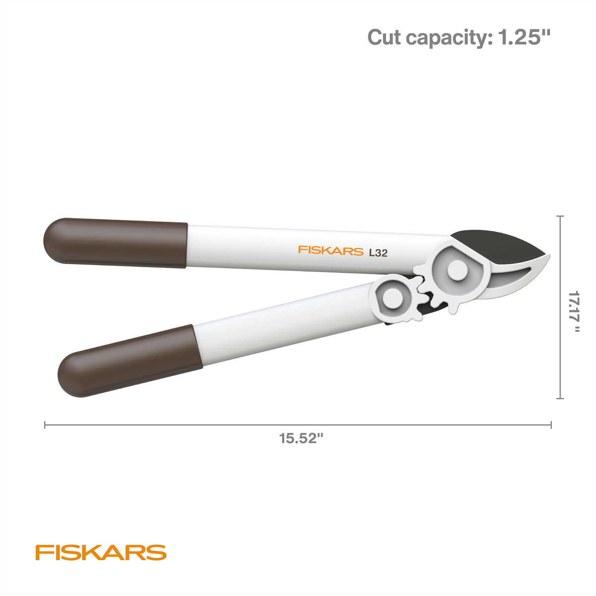 Ergonomic grip on Fiskars PowerGear Lopper supports comfortable pruning.