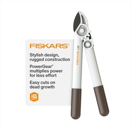 Fiskars PowerGear Lopper demonstrates leverage for efficient cuts up to 1¼ inch.
