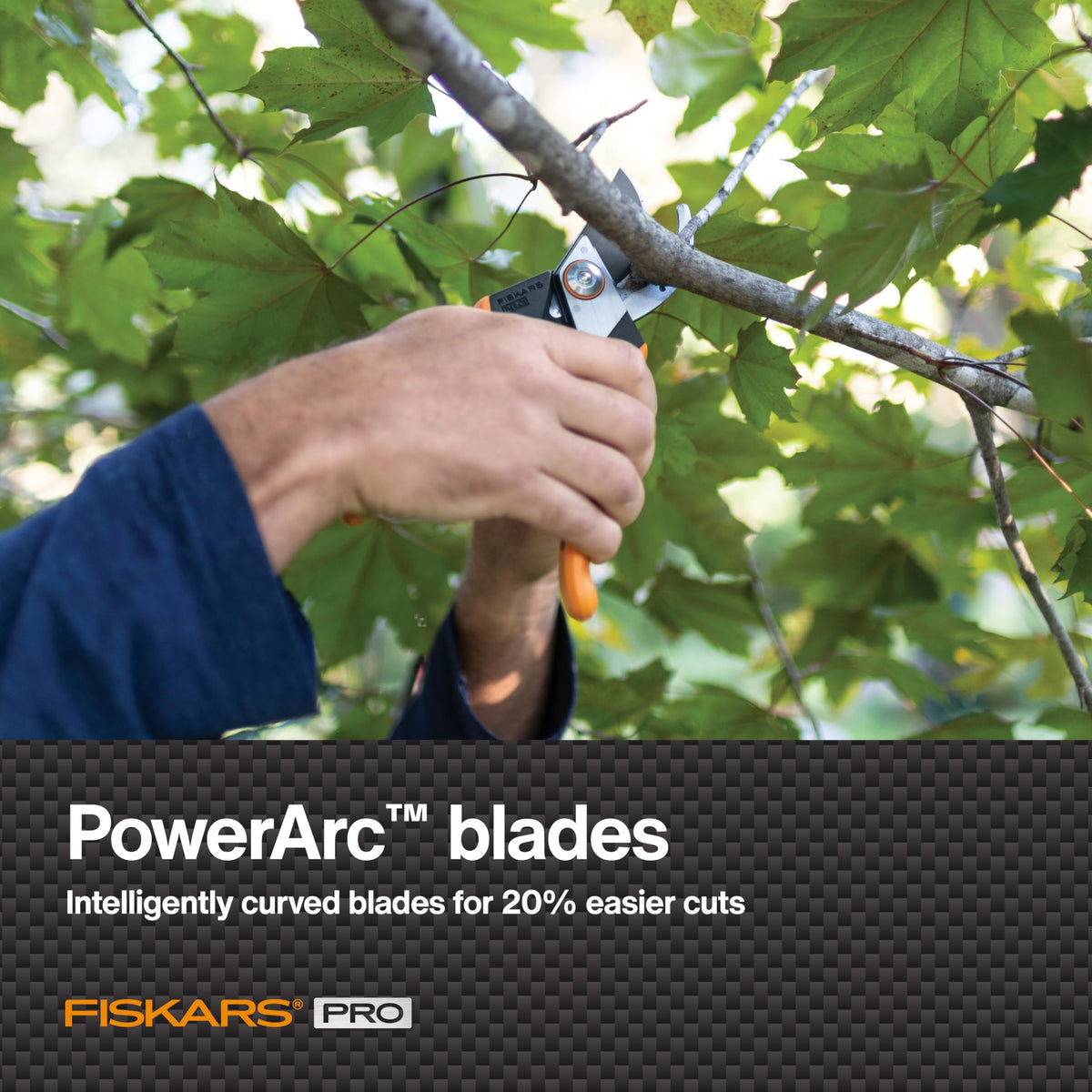 Fiskars Pro Pruner non-stick coating reduces friction for smoother cuts
