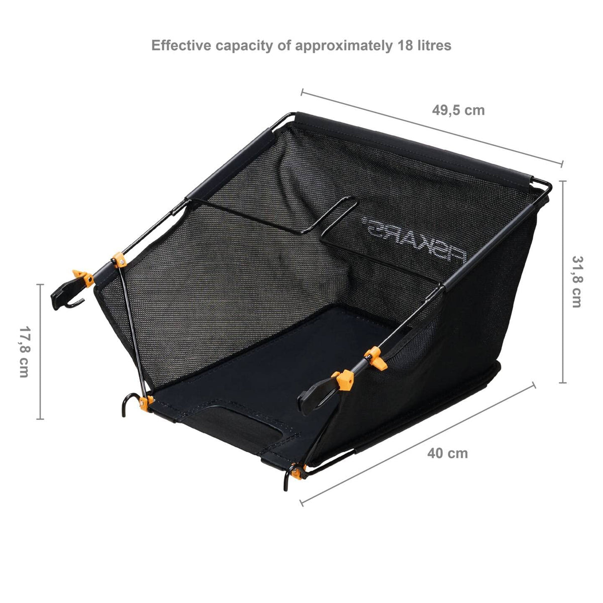 Fiskars StaySharp grass catcher is easily installed on StaySharp Max mower.