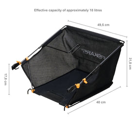 Fiskars StaySharp grass catcher is easily installed on StaySharp Max mower.