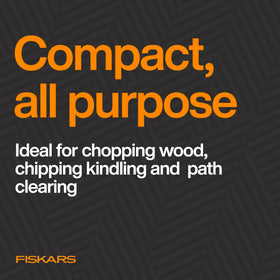 Fiskars Ultra Universal Axe U14 balanced-design enables steady chops.