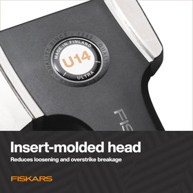 Fiskars Ultra Universal Axe U14 overstrike-protection helps prevent breakage.