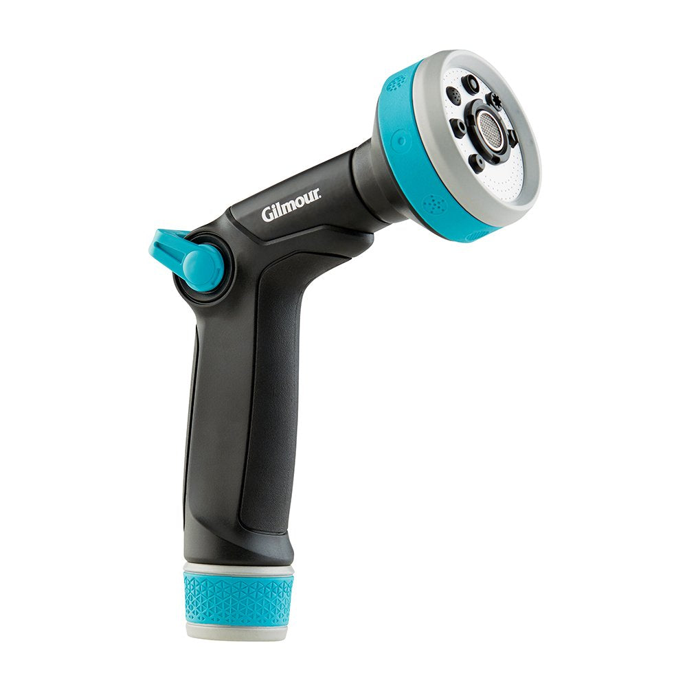 Fiskars nozzle shows pattern settings for quick, precise spraying.