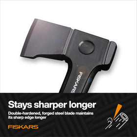 Fiskars X24 tested on fresh spruce and pine for clean, fast cuts