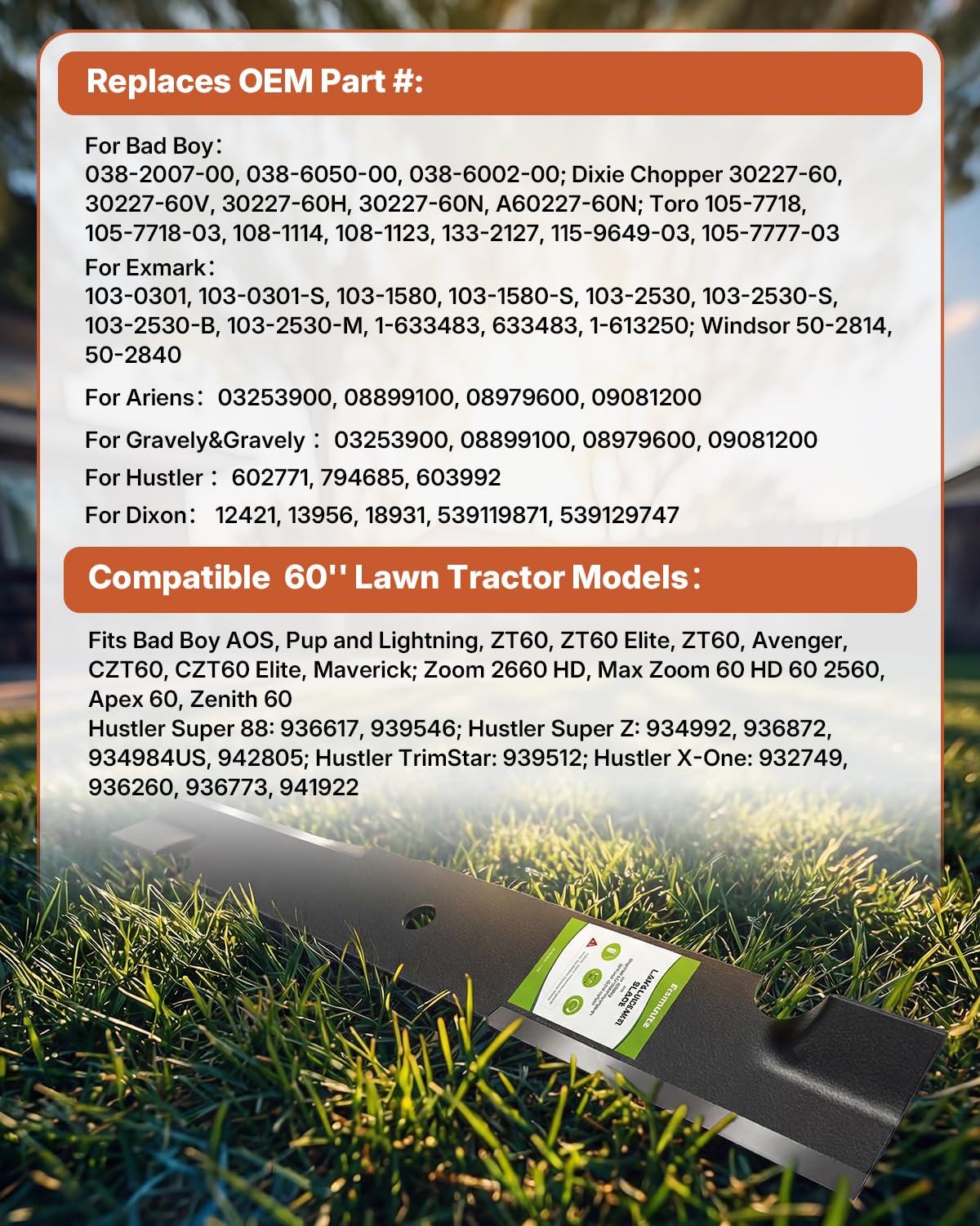 Fismiuta replacement blade 038-2007-00 for durable mowing