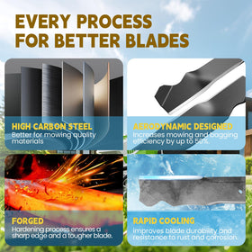 Fismiuta 21-inch blade compatibility with Troy-Bilt, Cub Cadet, Craftsman models.