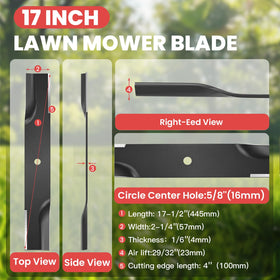 Fismiuta high lift blades design with angled edges improves grass pickup.