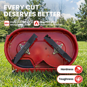 Fismiuta 2-pack packaging of mulching blades for quick replacement