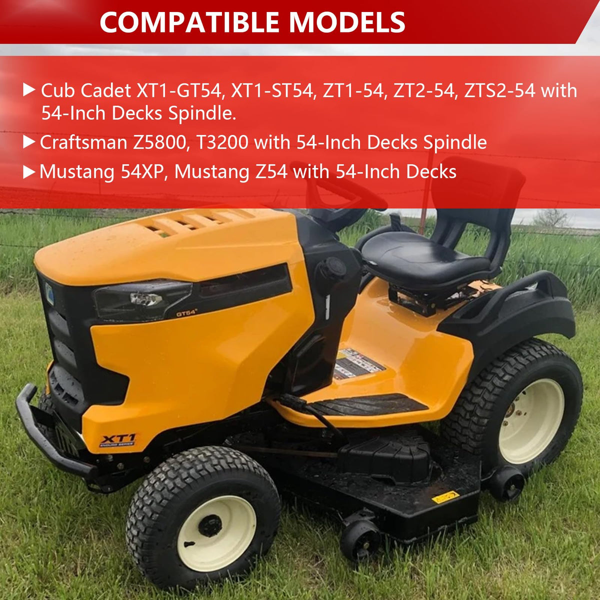 Close-up of Fit4drive 618P09236 spindle on Craftsman Z5800 54-deck shows robust construction