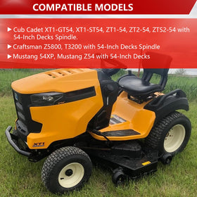 Close-up of Fit4drive 618P09236 spindle on Craftsman Z5800 54-deck shows robust construction