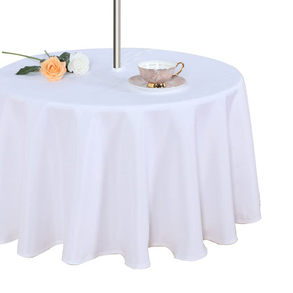 Fitable table cover with umbrella hole protecting outdoor furniture