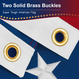 FITEAN American flag with embroidered stars for durable texture.