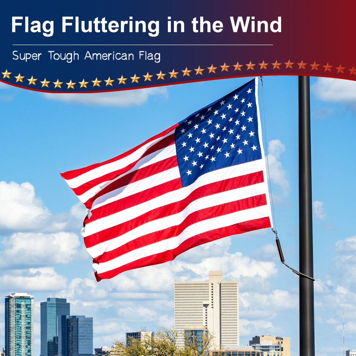 FITEAN American flag displayed on a home patio display.