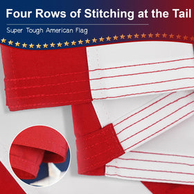 FITEAN American flag reinforced grommets for long-lasting outdoor use.