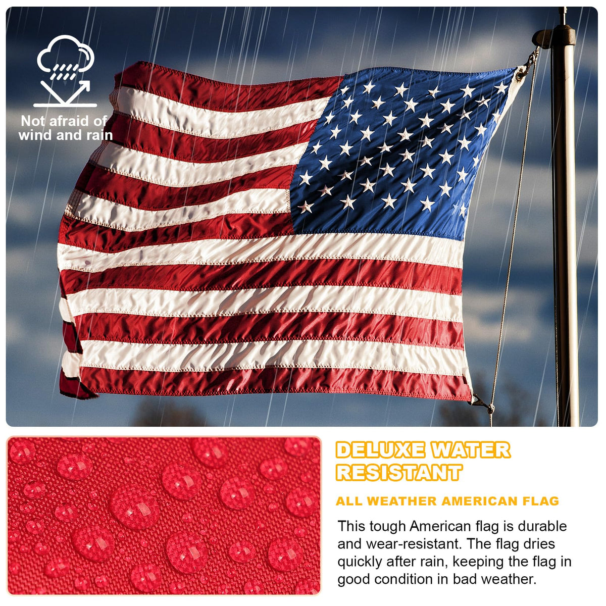 FITEAN double-stitched seams enhance wind resistance