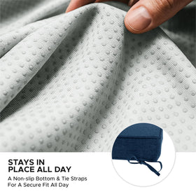 Fitfree cushion with non-slip bottom secured to outdoor furniture